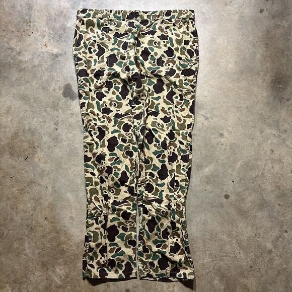 Vintage 70s Unbranded Camo Fatigue Hunting Pants 38x30 - Picture 1 of 4